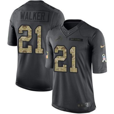 Nike Detroit Lions #21 Tracy Walker Black Stitched NFL Limited 2016 Salute To Service Jersey