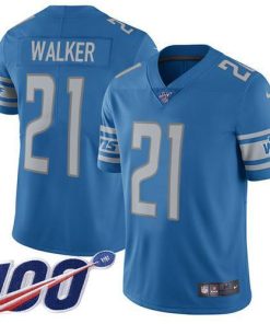 Nike Detroit Lions #21 Tracy Walker Blue Team Color Stitched NFL 100th Season Vapor Untouchable Limited Jersey