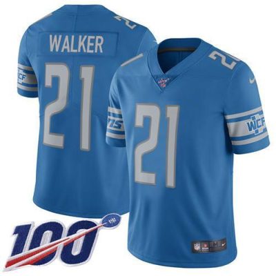 Nike Detroit Lions #21 Tracy Walker Blue Team Color Stitched NFL 100th Season Vapor Untouchable Limited Jersey