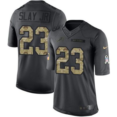 Nike Detroit Lions #23 Darius Slay Jr Black Stitched NFL Limited 2016 Salute To Service Jersey