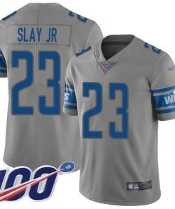 Nike Detroit Lions #23 Darius Slay Jr Gray Stitched NFL Limited Inverted Legend 100th Season Jersey
