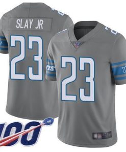 Nike Detroit Lions #23 Darius Slay Jr Gray Stitched NFL Limited Rush 100th Season Jersey
