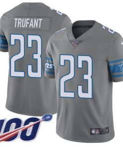 Nike Detroit Lions #23 Desmond Trufant Gray Stitched NFL Limited Rush 100th Season Jersey