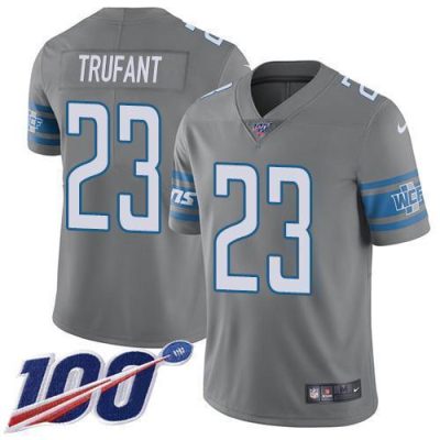 Nike Detroit Lions #23 Desmond Trufant Gray Stitched NFL Limited Rush 100th Season Jersey