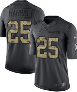 Nike Detroit Lions #25 Will Harris Black Stitched NFL Limited 2016 Salute To Service Jersey