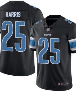 Nike Detroit Lions #25 Will Harris Black Stitched NFL Limited Rush Jersey