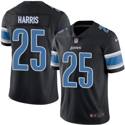 Nike Detroit Lions #25 Will Harris Black Stitched NFL Limited Rush Jersey