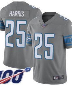 Nike Detroit Lions #25 Will Harris Gray Stitched NFL Limited Rush 100th Season Jersey