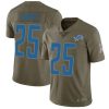 Nike Detroit Lions #25 Will Harris Olive Stitched NFL Limited 2017 Salute to Service Jersey