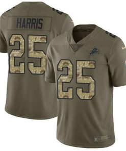 Nike Detroit Lions #25 Will Harris Olive/Camo Stitched NFL Limited 2017 Salute To Service Jersey