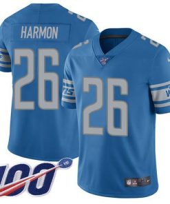Nike Detroit Lions #26 Duron Harmon Blue Team Color Stitched NFL 100th Season Vapor Untouchable Limited Jersey