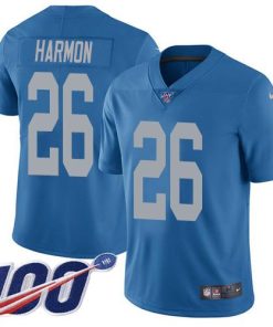 Nike Detroit Lions #26 Duron Harmon Blue Throwback Stitched NFL 100th Season Vapor Untouchable Limited Jersey