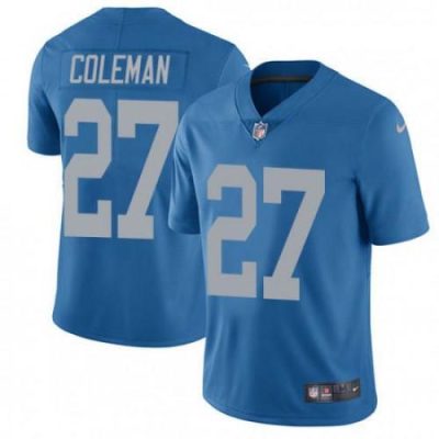 Nike Detroit Lions #27 Justin Coleman Blue Throwback Stitched NFL Vapor Untouchable Limited Jersey