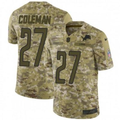 Nike Detroit Lions #27 Justin Coleman Camo Stitched NFL Limited 2018 Salute To Service Jersey