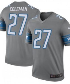 Nike Detroit Lions #27 Justin Coleman Gray Stitched NFL Limited Rush Jersey