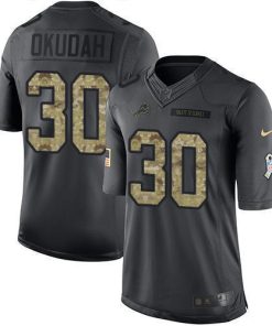 Nike Detroit Lions #30 Jeff Okudah Black Stitched NFL Limited 2016 Salute to Service Jersey