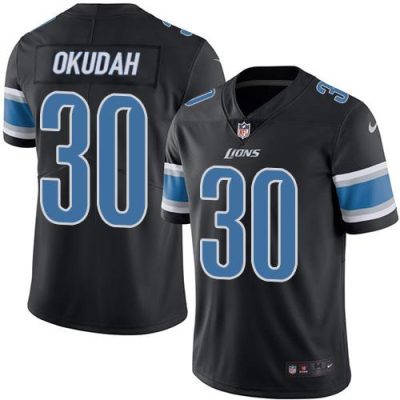 Nike Detroit Lions #30 Jeff Okudah Black Stitched NFL Limited Rush Jersey