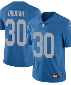 Nike Detroit Lions #30 Jeff Okudah Blue Throwback Stitched NFL Vapor Untouchable Limited Jersey