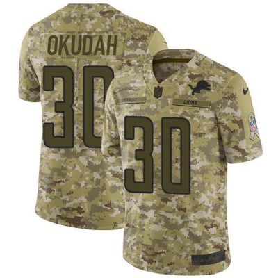 Nike Detroit Lions #30 Jeff Okudah Camo Stitched NFL Limited 2018 Salute To Service Jersey