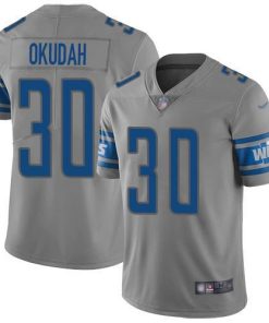 Nike Detroit Lions #30 Jeff Okudah Gray Stitched NFL Limited Inverted Legend Jersey