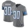 Nike Detroit Lions #30 Jeff Okudah Gray Stitched NFL Limited Rush Jersey