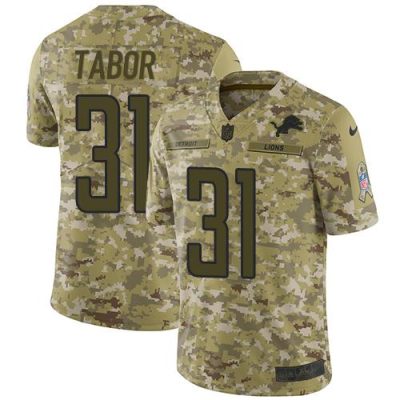 Nike Detroit Lions #31 Teez Tabor Camo Stitched NFL Limited 2018 Salute To Service Jersey