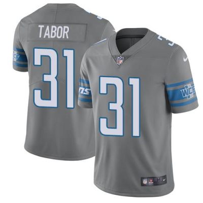 Nike Detroit Lions #31 Teez Tabor Gray Stitched NFL Limited Rush Jersey