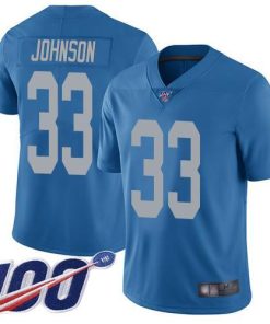 Nike Detroit Lions #33 Kerryon Johnson Blue Throwback Stitched NFL 100th Season Vapor Limited Jersey