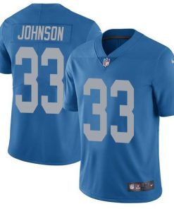 Nike Detroit Lions #33 Kerryon Johnson Blue Throwback Stitched NFL Vapor Untouchable Limited Jersey