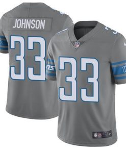 Nike Detroit Lions #33 Kerryon Johnson Gray Stitched NFL Limited Rush Jersey