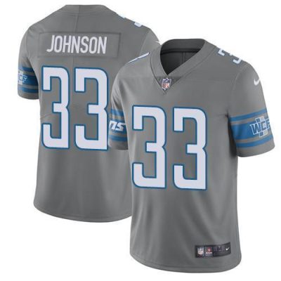 Nike Detroit Lions #33 Kerryon Johnson Gray Stitched NFL Limited Rush Jersey