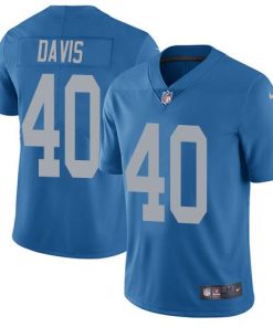 Nike Detroit Lions #40 Jarrad Davis Blue Throwback Stitched NFL Vapor Untouchable Limited Jersey