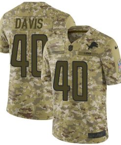 Nike Detroit Lions #40 Jarrad Davis Camo Stitched NFL Limited 2018 Salute To Service Jersey