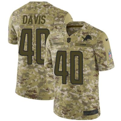 Nike Detroit Lions #40 Jarrad Davis Camo Stitched NFL Limited 2018 Salute To Service Jersey