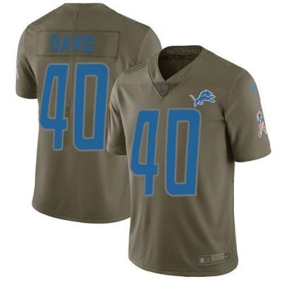 Nike Detroit Lions #40 Jarrad Davis Olive Stitched NFL Limited 2017 Salute to Service Jersey