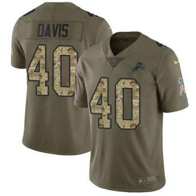 Nike Detroit Lions #40 Jarrad Davis Olive/Camo Stitched NFL Limited 2017 Salute To Service Jersey