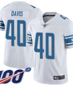 Nike Detroit Lions #40 Jarrad Davis White Stitched NFL 100th Season Vapor Limited Jersey