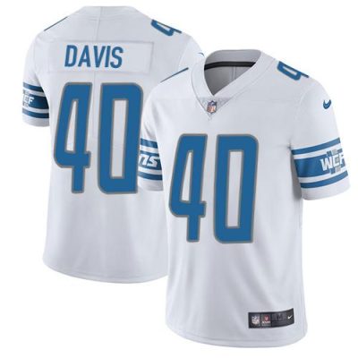 Nike Detroit Lions #40 Jarrad Davis White Stitched NFL Vapor Untouchable Limited Jersey