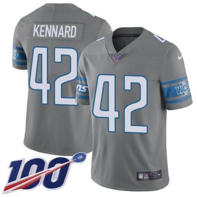 Nike Detroit Lions #42 Devon Kennard Gray Stitched NFL Limited Rush 100th Season Jersey