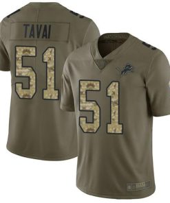 Nike Detroit Lions #51 Jahlani Tavai Olive/Camo Stitched NFL Limited 2017 Salute To Service Jersey