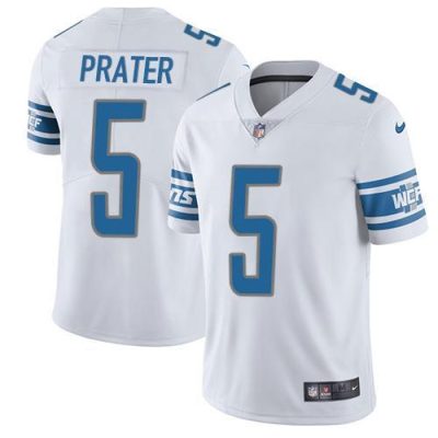 Nike Detroit Lions #5 Matt Prater White Stitched NFL Vapor Untouchable Limited Jersey