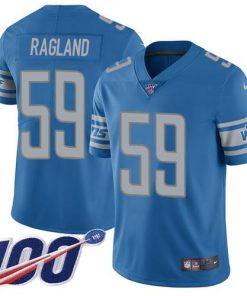 Nike Detroit Lions #59 Reggie Ragland Blue Team Color Stitched NFL 100th Season Vapor Untouchable Limited Jersey