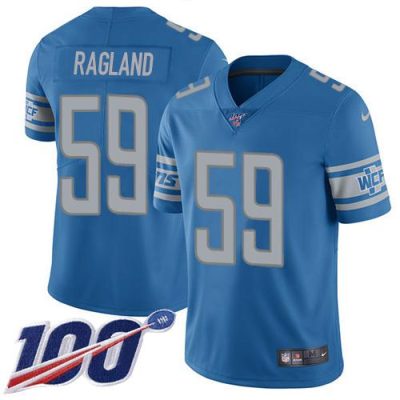 Nike Detroit Lions #59 Reggie Ragland Blue Team Color Stitched NFL 100th Season Vapor Untouchable Limited Jersey