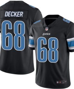 Nike Detroit Lions #68 Taylor Decker Black Stitched NFL Limited Rush Jersey