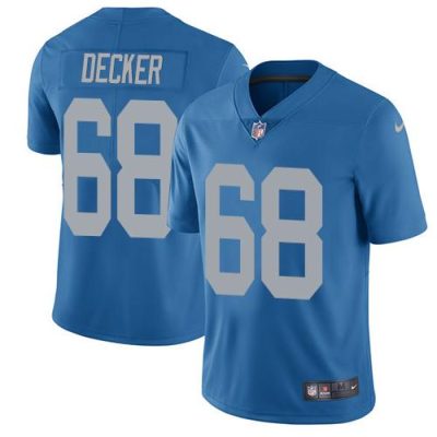 Nike Detroit Lions #68 Taylor Decker Blue Throwback Stitched NFL Vapor Untouchable Limited Jersey