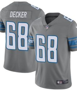 Nike Detroit Lions #68 Taylor Decker Gray Stitched NFL Limited Rush Jersey