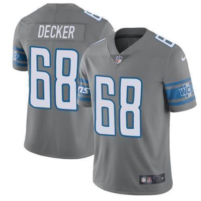 Nike Detroit Lions #68 Taylor Decker Gray Stitched NFL Limited Rush Jersey