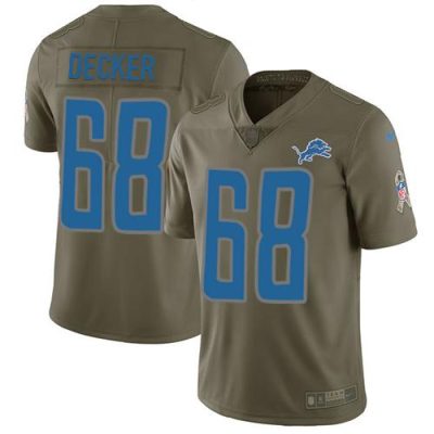 Nike Detroit Lions #68 Taylor Decker Olive Stitched NFL Limited 2017 Salute to Service Jersey