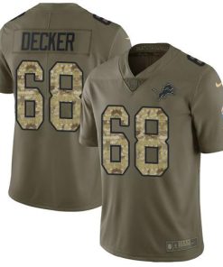 Nike Detroit Lions #68 Taylor Decker Olive/Camo Stitched NFL Limited 2017 Salute To Service Jersey
