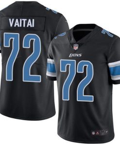 Nike Detroit Lions #72 Halapoulivaati Vaitai Black Stitched NFL Limited Rush Jersey